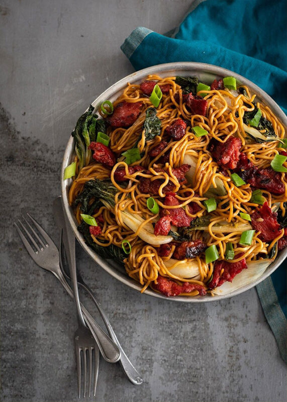 Lo Mein Noodles with Tosino Sausage